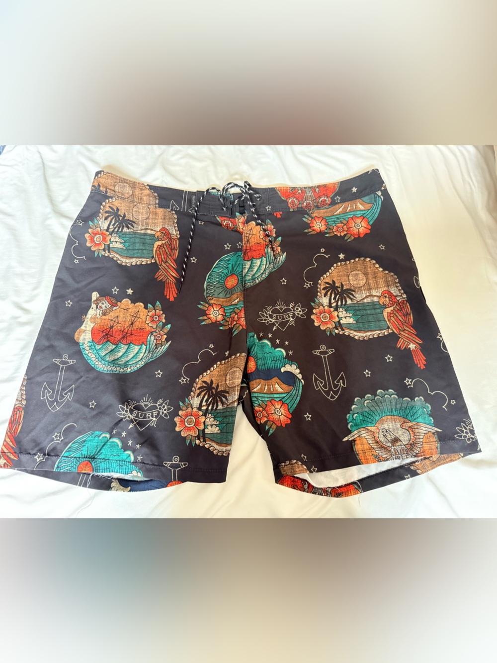 Hurley Men's Black Floral Surf Print Swim Shorts